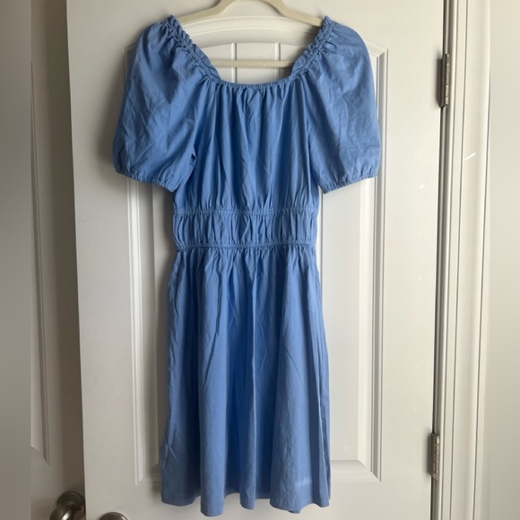 J. Crew Blue Gathered Dress - Picture 2 of 6